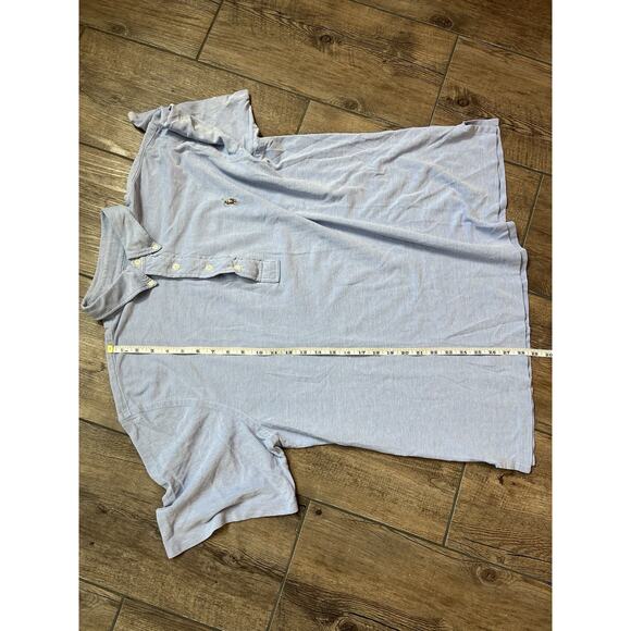 Ralph‎ Lauren Blue Knit Oxford Short Sleeve Polo Men’s Size XL Tall - Picture 6 of 8